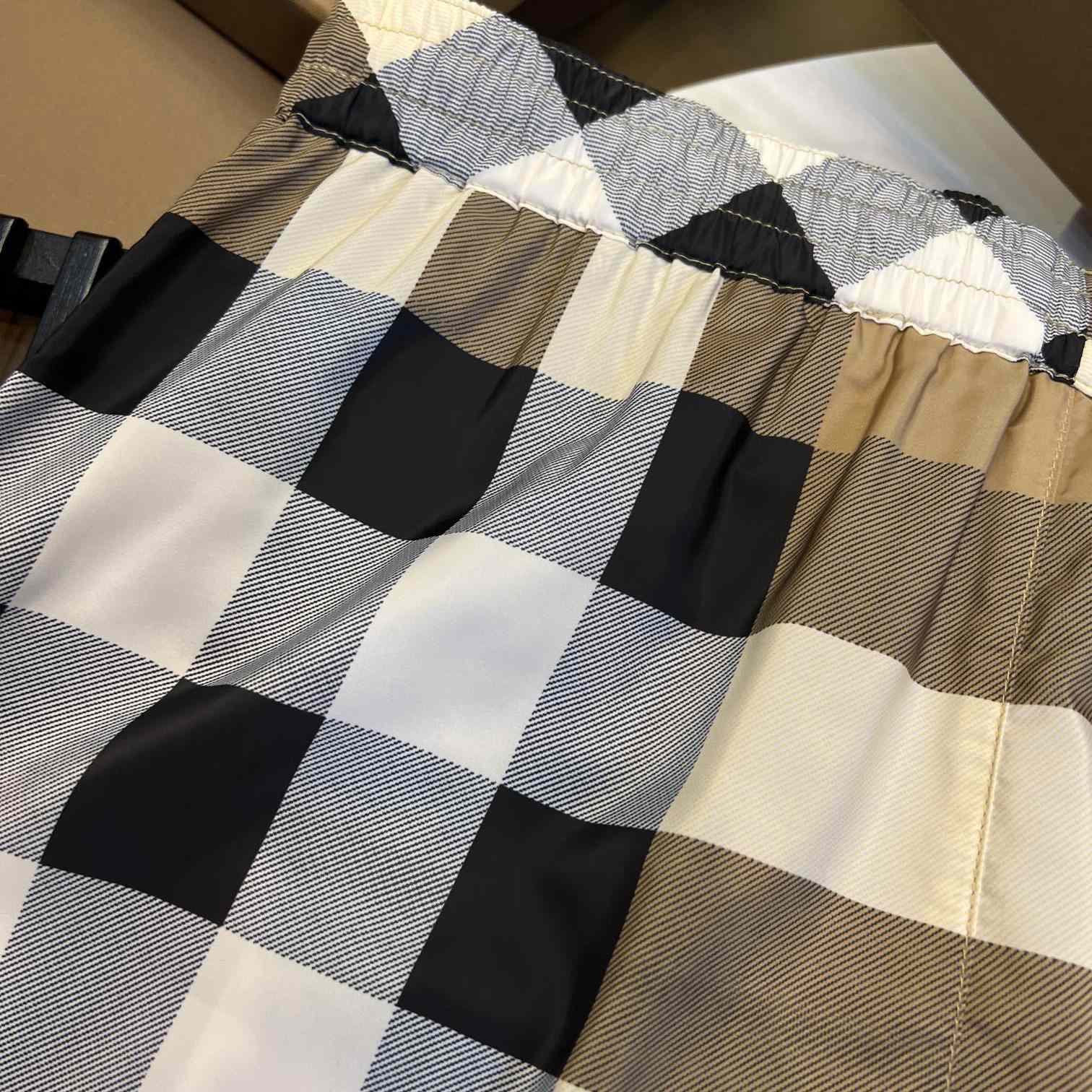 Burberry Checkered Twill Swim Shorts - FashionPlug