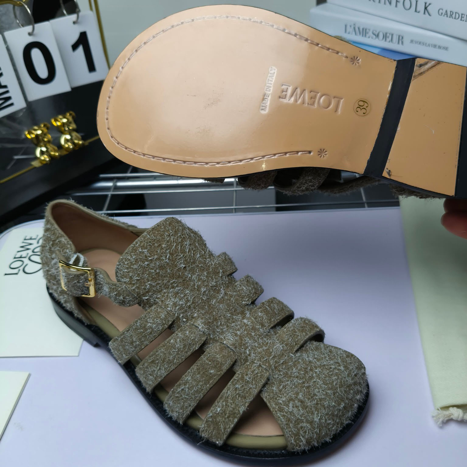 Loewe Campo Sandal In Brushed Suede - FashionPlug