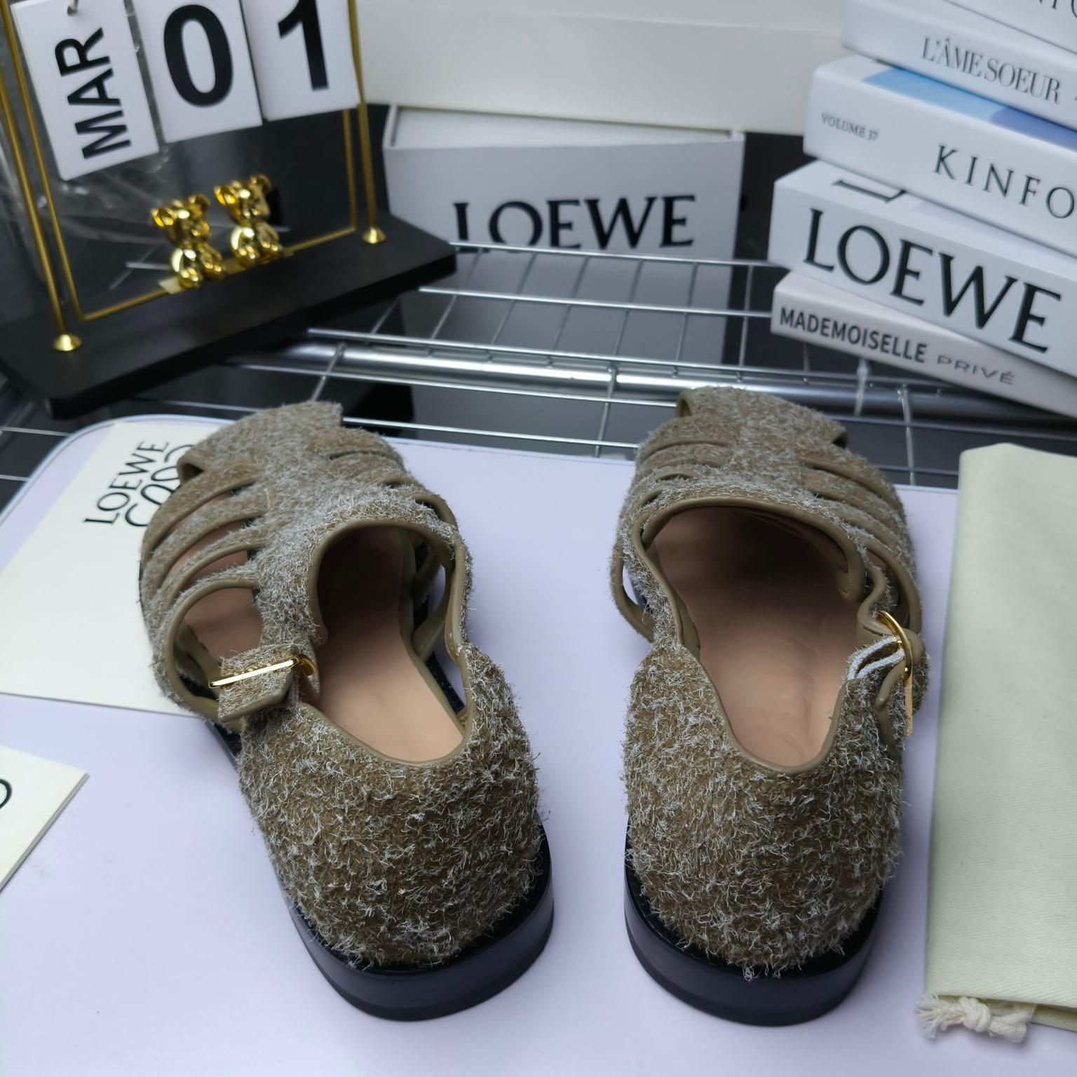 Loewe Campo Sandal In Brushed Suede - FashionPlug