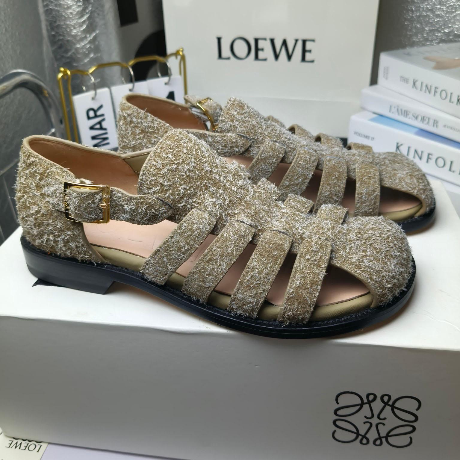 Loewe Campo Sandal In Brushed Suede - FashionPlug