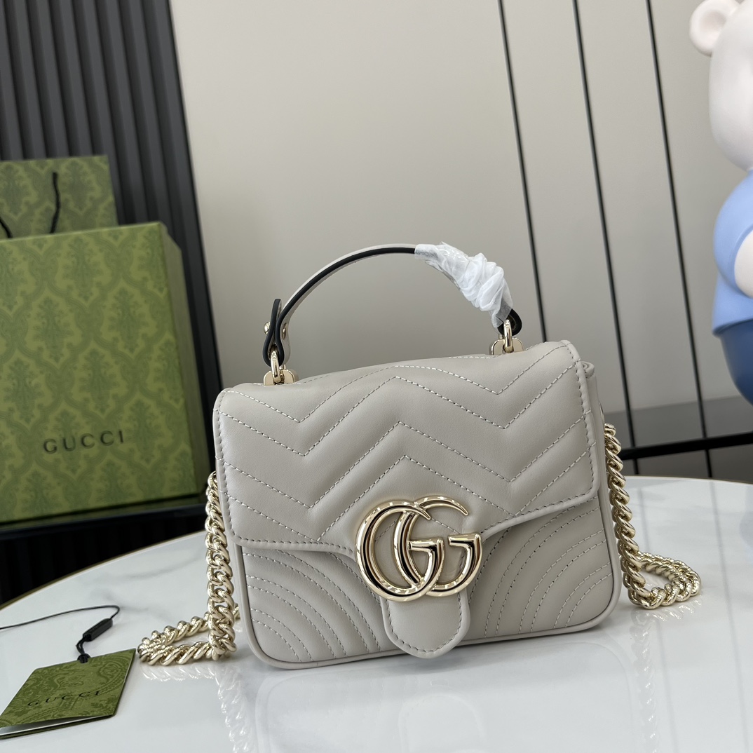 Gucci GG Marmont Mini Top Handle Bag - FashionPlug