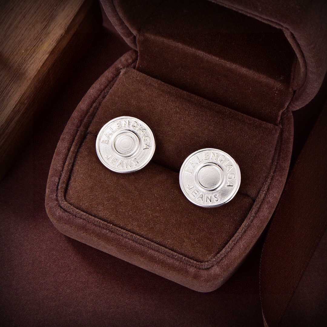 Balenciaga Jeans Stud Earrings - FashionPlug