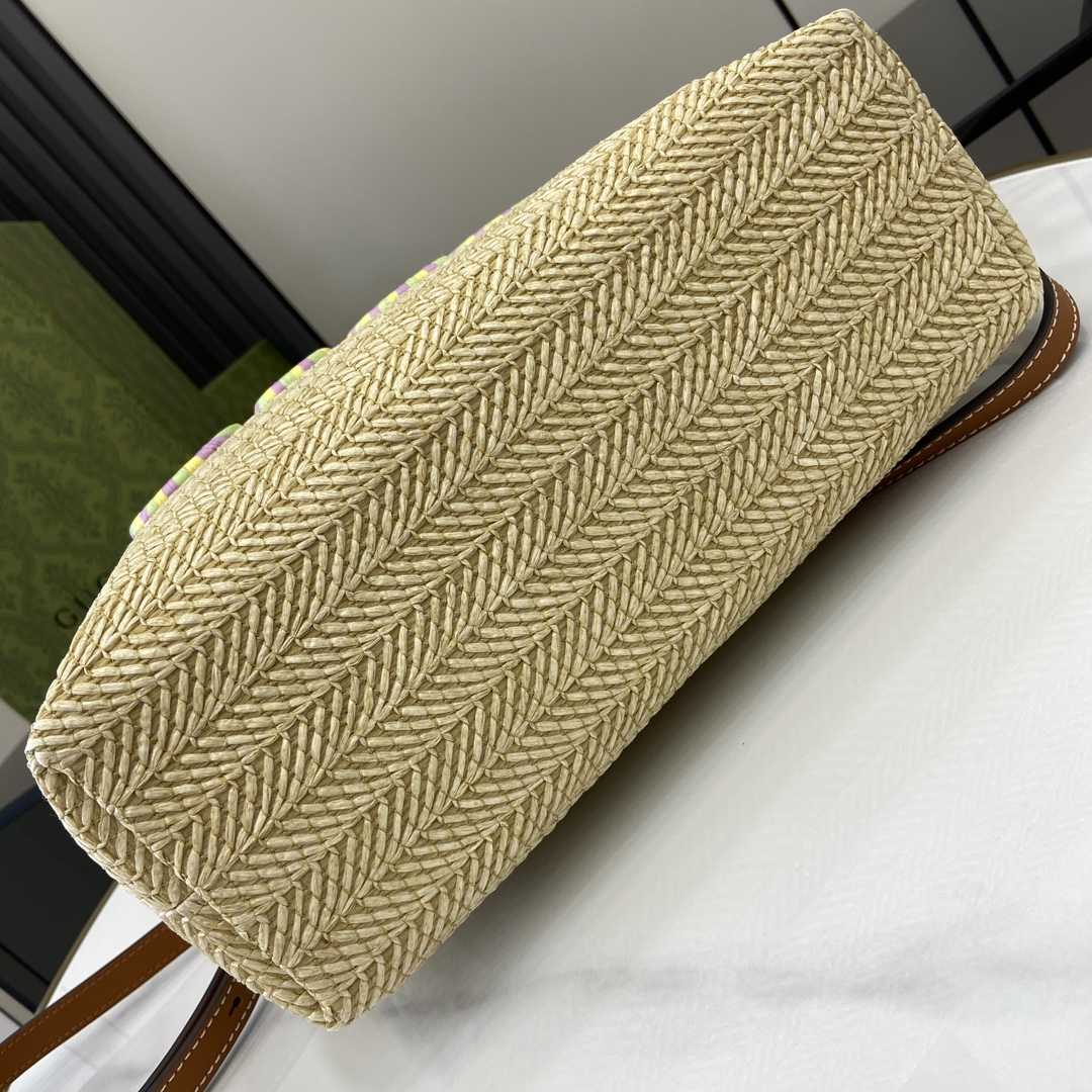 Gucci Small Straw-effect Tote  - FashionPlug