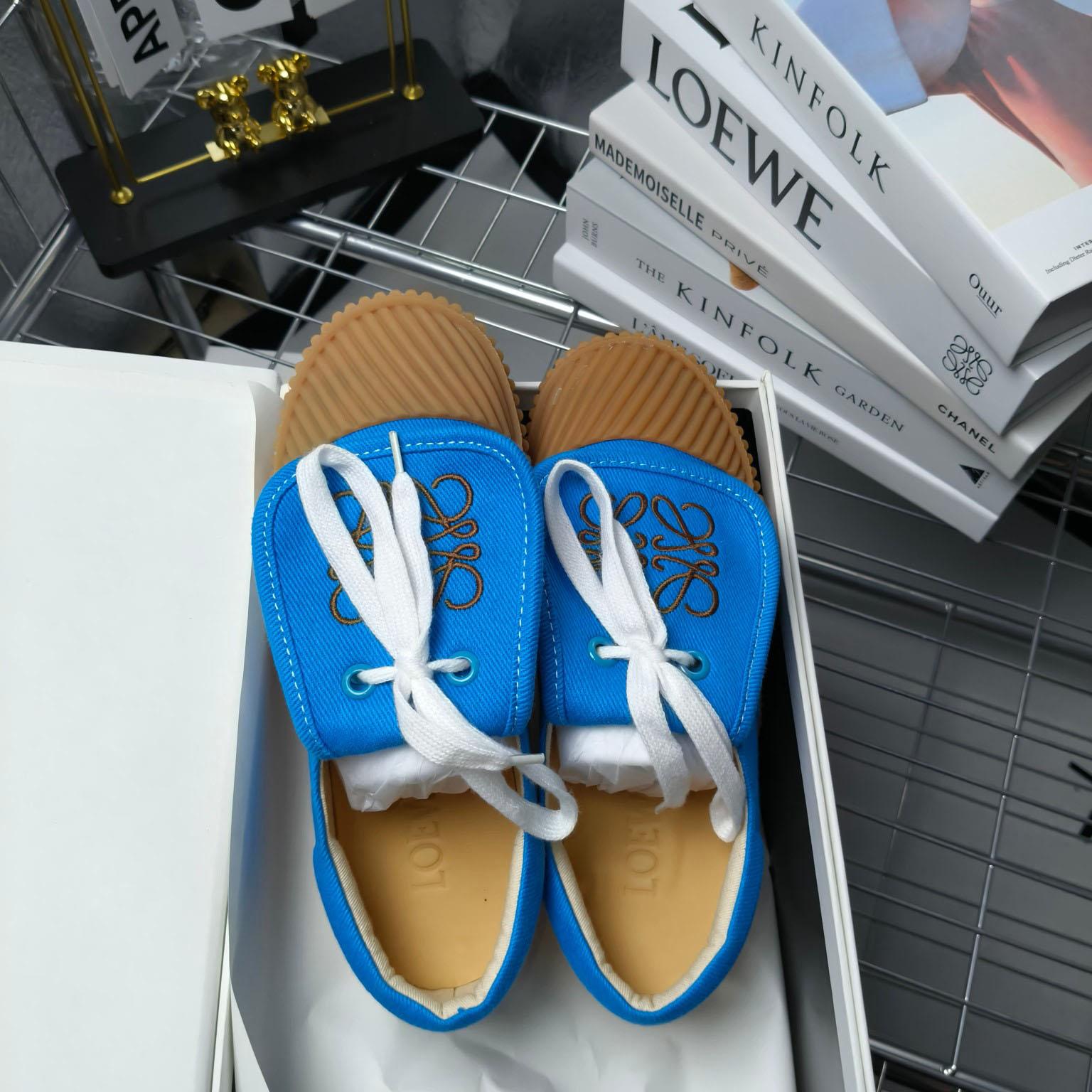 Loewe x Paula’s Ibiza Denim Flap Sneakers - FashionPlug