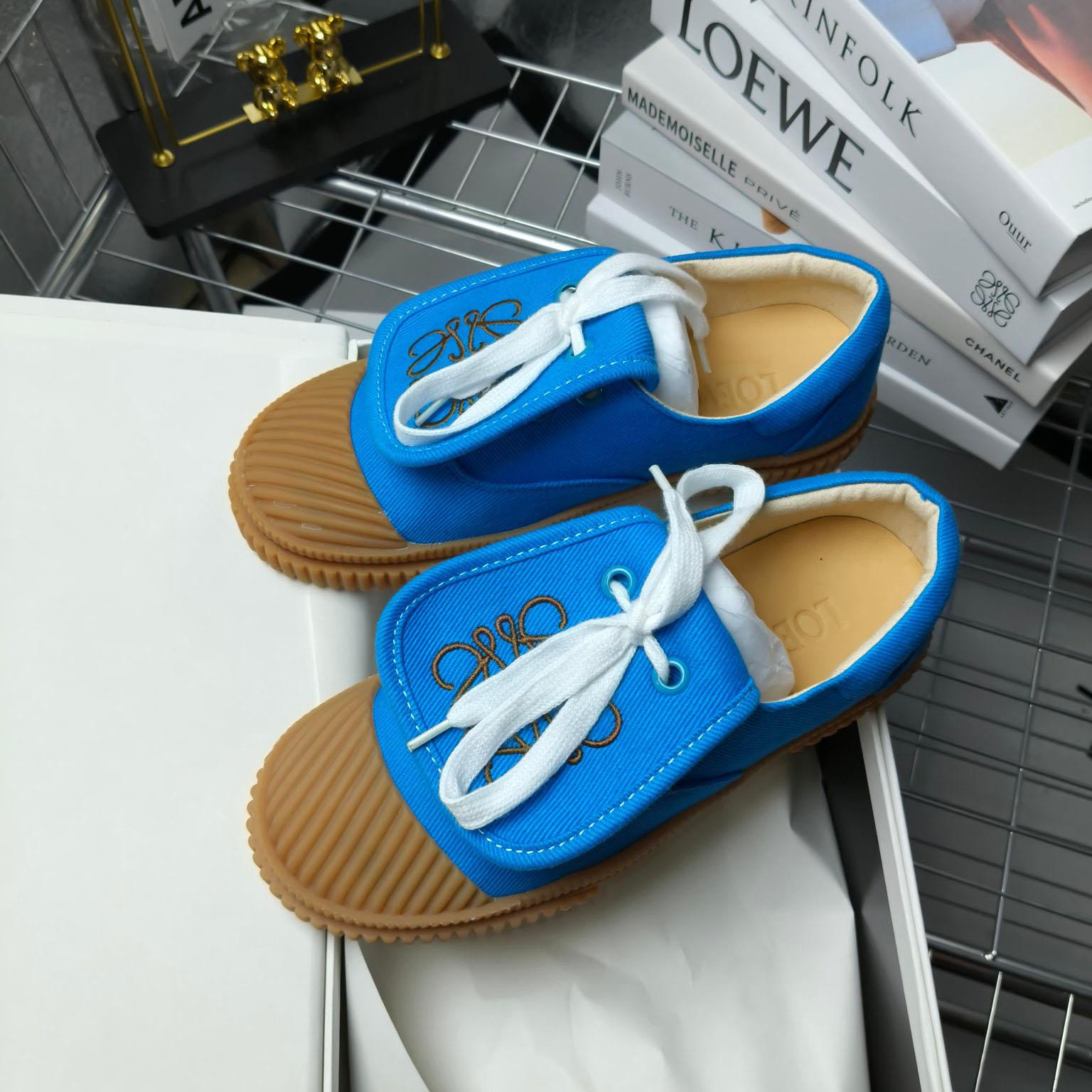 Loewe x Paula’s Ibiza Denim Flap Sneakers - FashionPlug