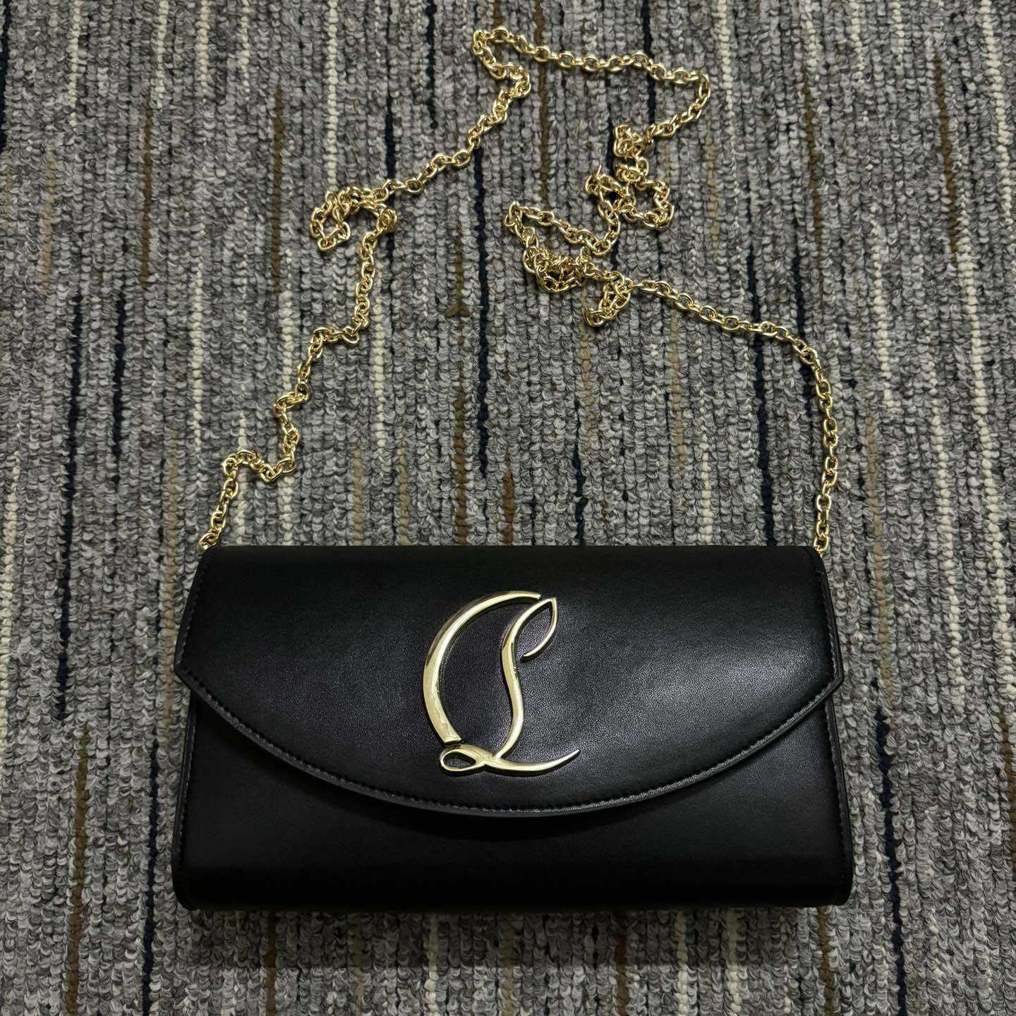 Christian Louboutin Leather Wallet On Chain  - FashionPlug