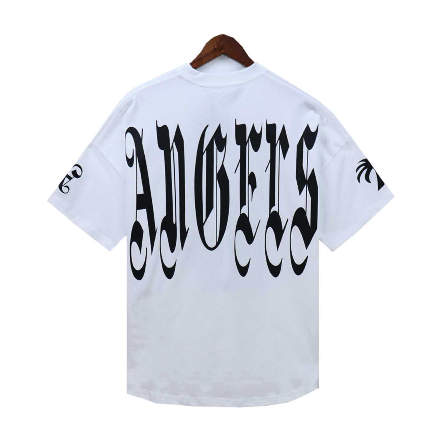 Palm Angels Gothic Logo Over T-Shirt White - FashionPlug