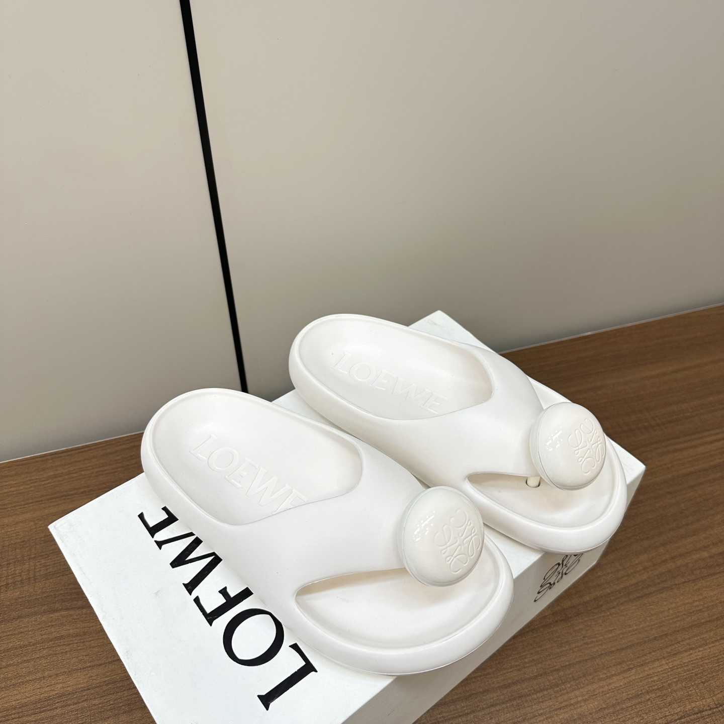Loewe Paula's Ibiza Bubble Rubber Thong Sandals - FashionPlug