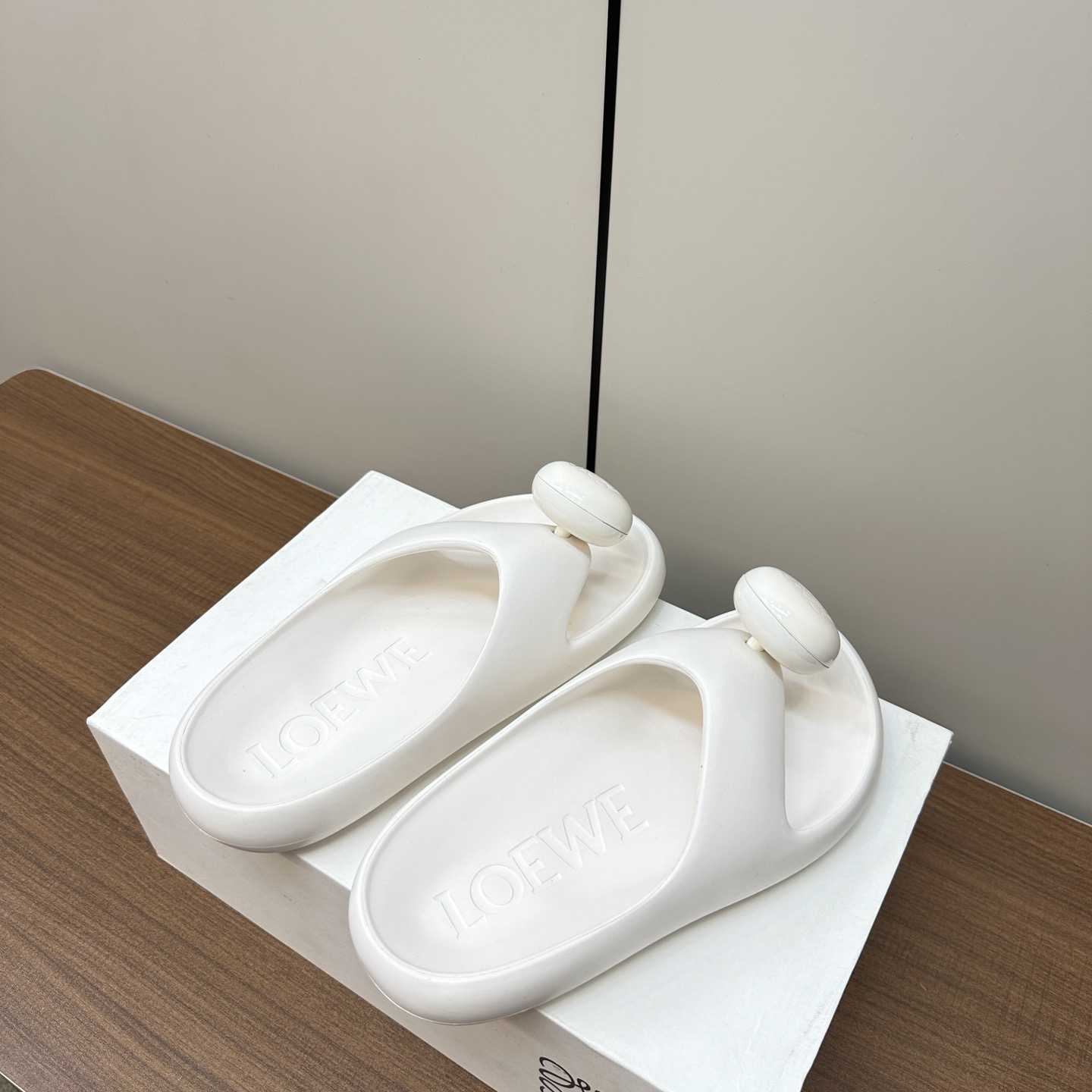 Loewe Paula's Ibiza Bubble Rubber Thong Sandals - FashionPlug