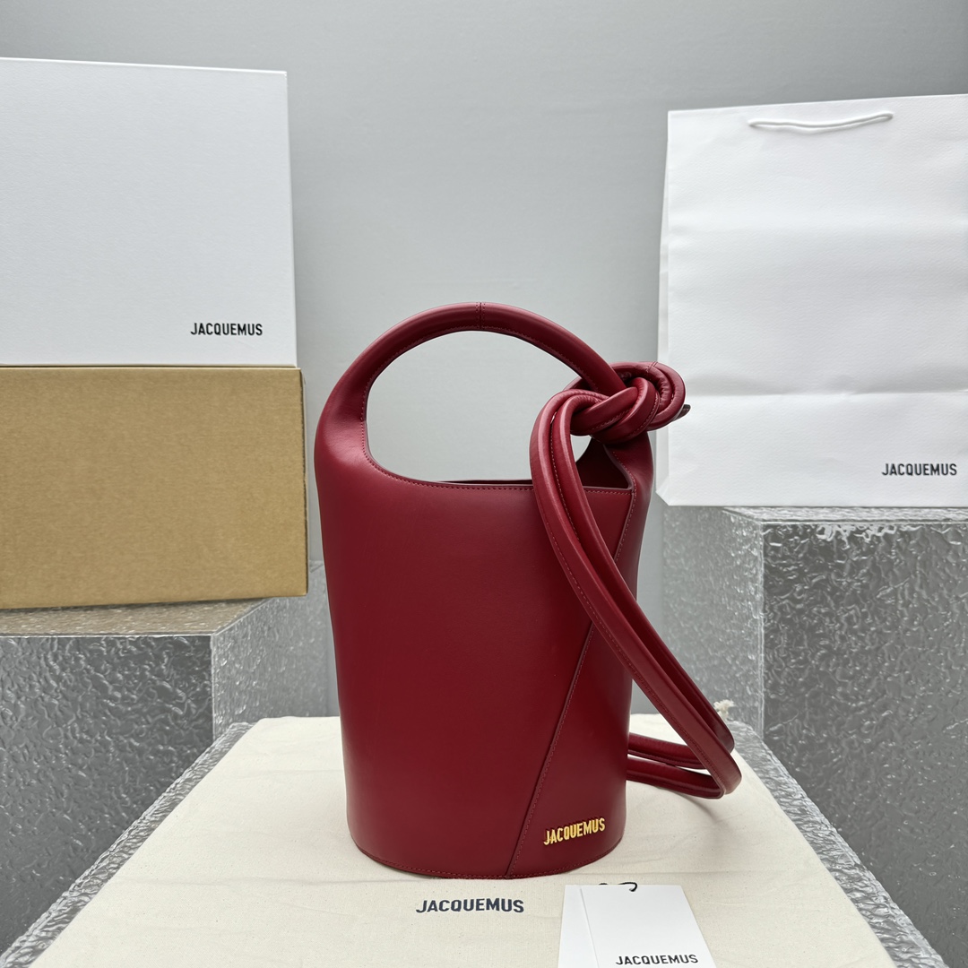Jacquemus Le petit Tourni Mini Knotted Bucket Bag - FashionPlug