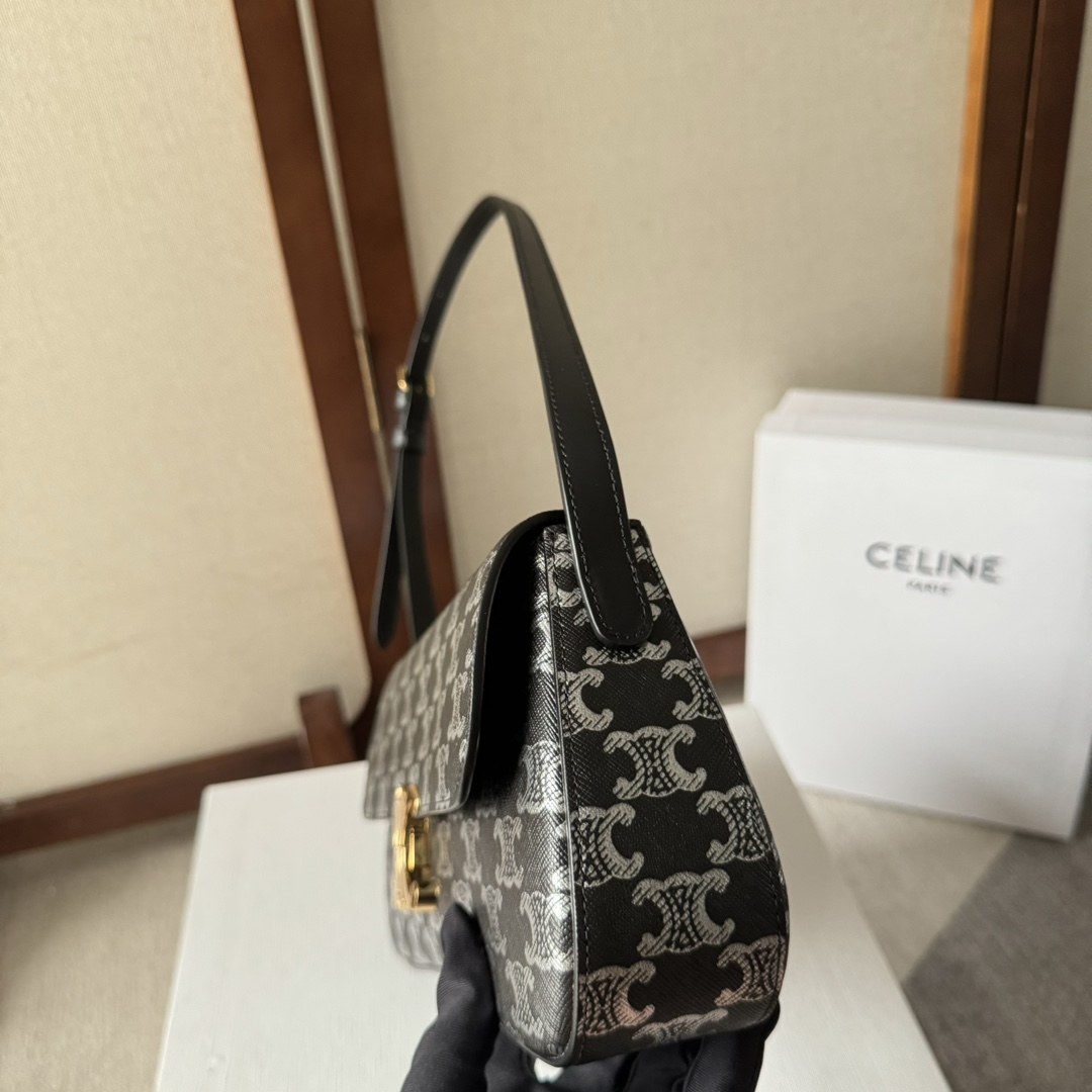 Celine Medium Celine Lola Bag In Triomphe Canvas Two-tone  - FashionPlug