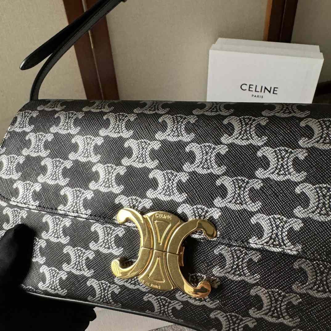 Celine Medium Celine Lola Bag In Triomphe Canvas Two-tone  - FashionPlug