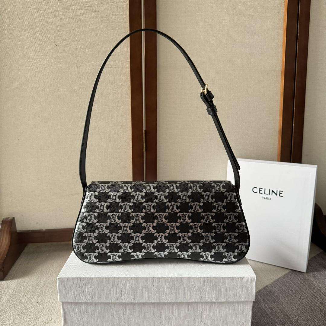 Celine Medium Celine Lola Bag In Triomphe Canvas Two-tone  - FashionPlug