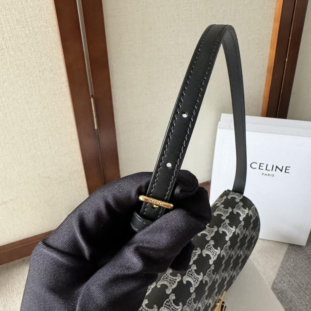Celine Medium Celine Lola Bag In Triomphe Canvas Two-tone  - FashionPlug
