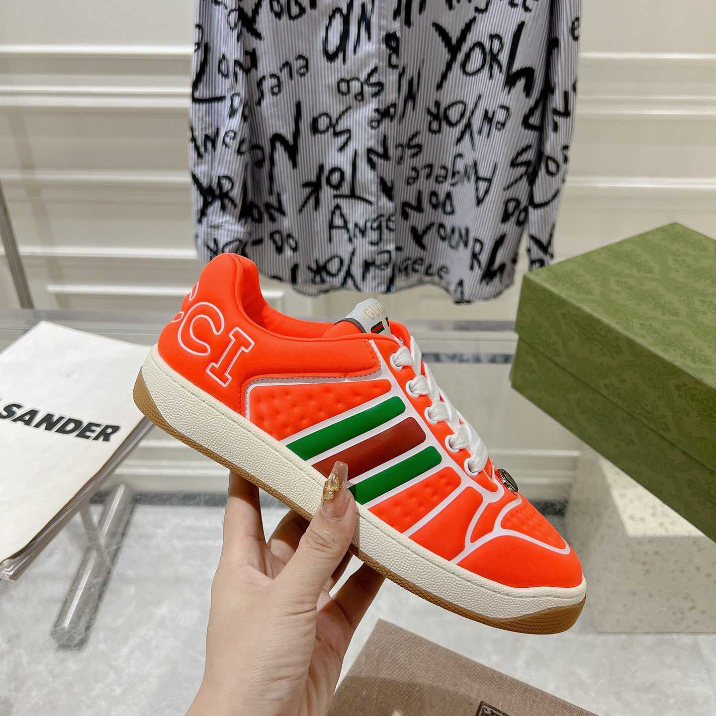 Gucci Screener Sneaker With Web - FashionPlug