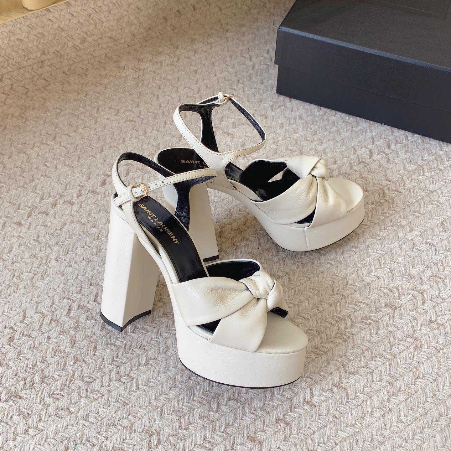 Saint Laurent Bianca Platform Sandals In Smooth Leather - FashionPlug