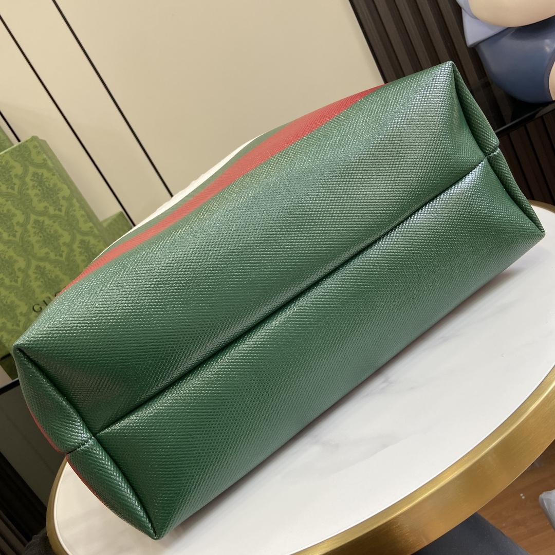 Gucci Canvas Tote Bag With Embossed Detail  - FashionPlug