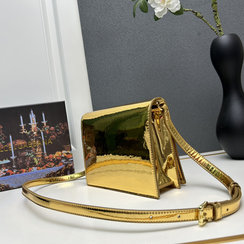 Dolce & Gabbana Metallic Logo Bag  (16*20*5.5cm) - FashionPlug