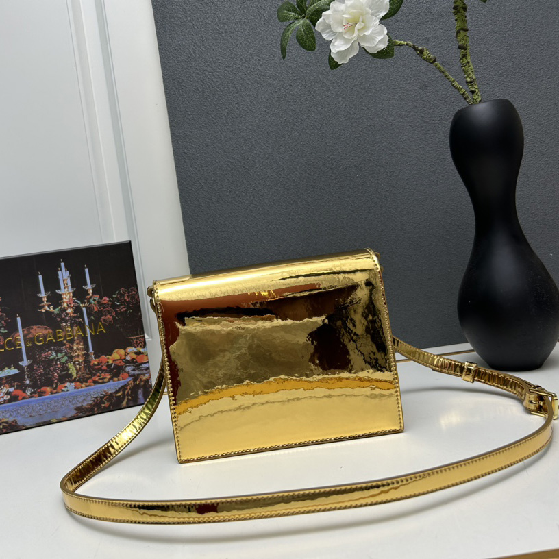 Dolce & Gabbana Metallic Logo Bag  (16*20*5.5cm) - FashionPlug