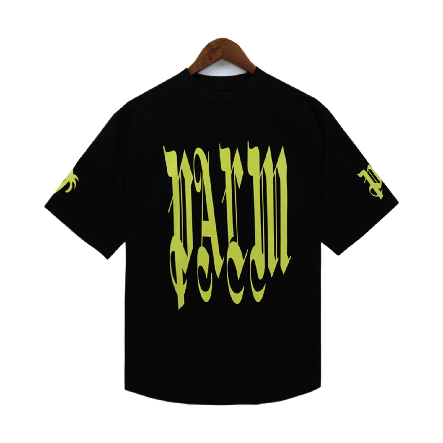 Palm Angels Gothic Logo Over T-Shirt Black - FashionPlug