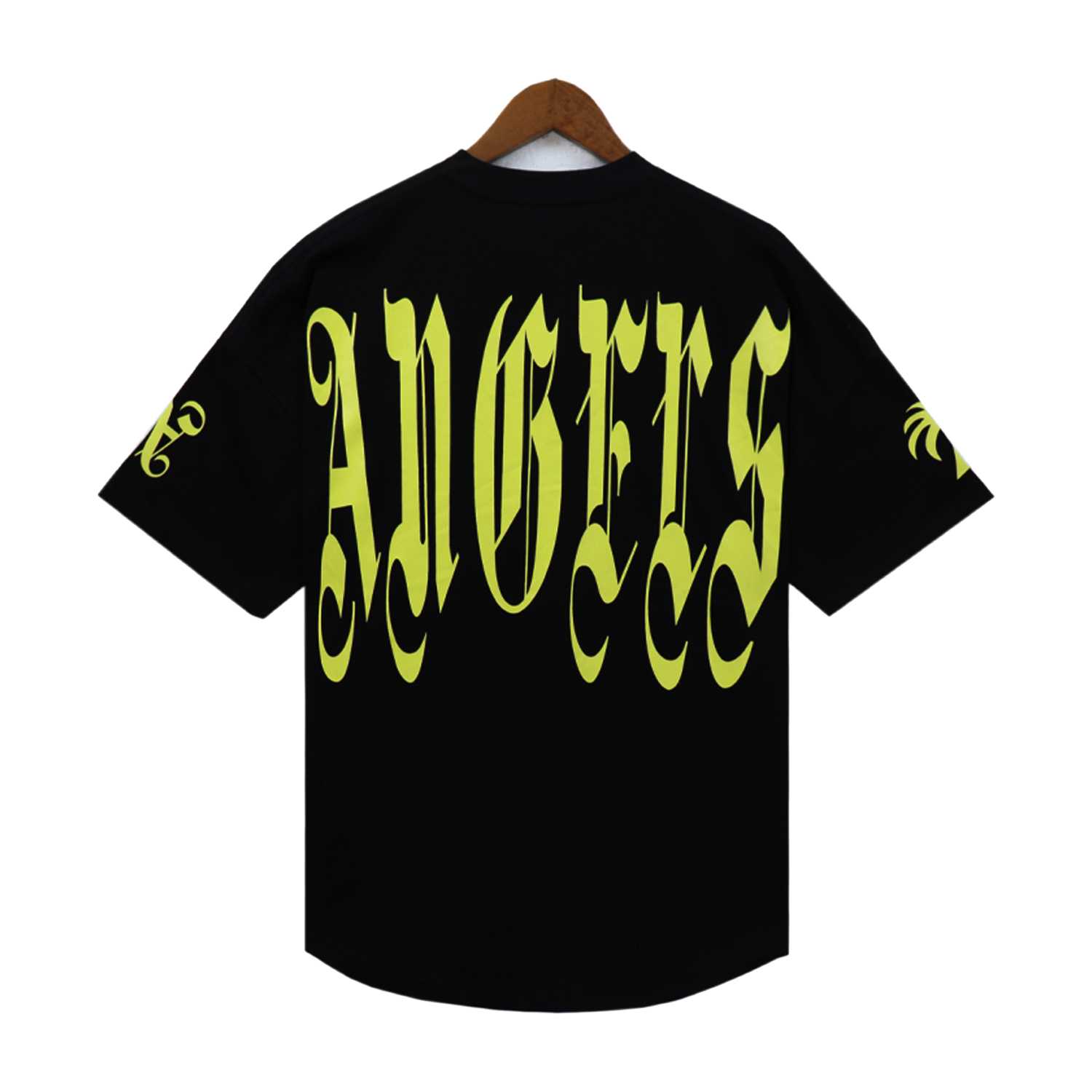 Palm Angels Gothic Logo Over T-Shirt Black - FashionPlug