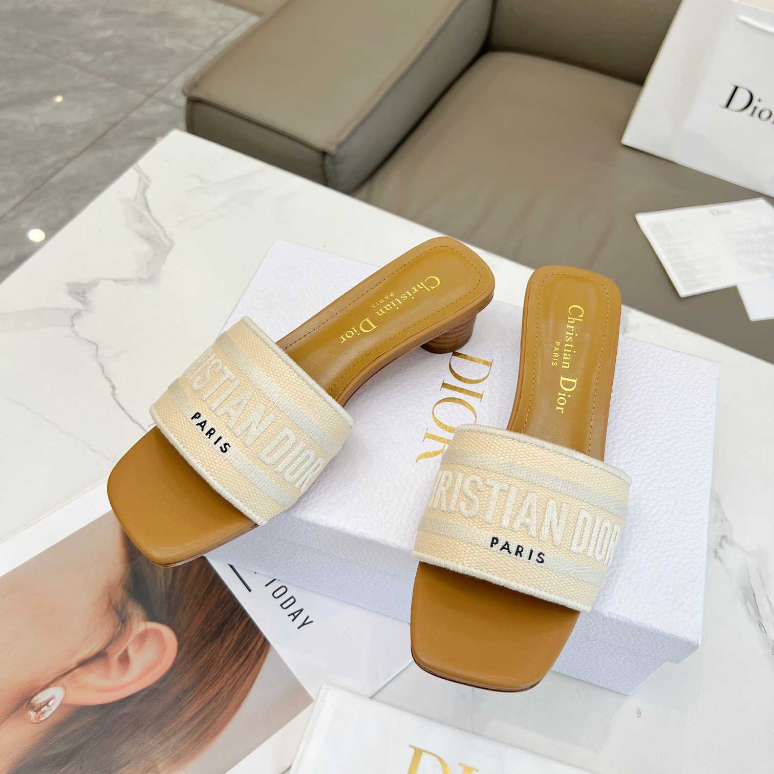 Dior Dioriviera Dway Heeled Slide - FashionPlug