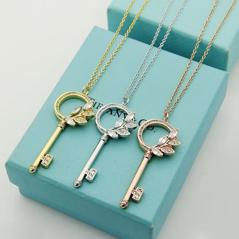 Tiffany & Co.  Diamond Vine Circle Key In Platinum - FashionPlug