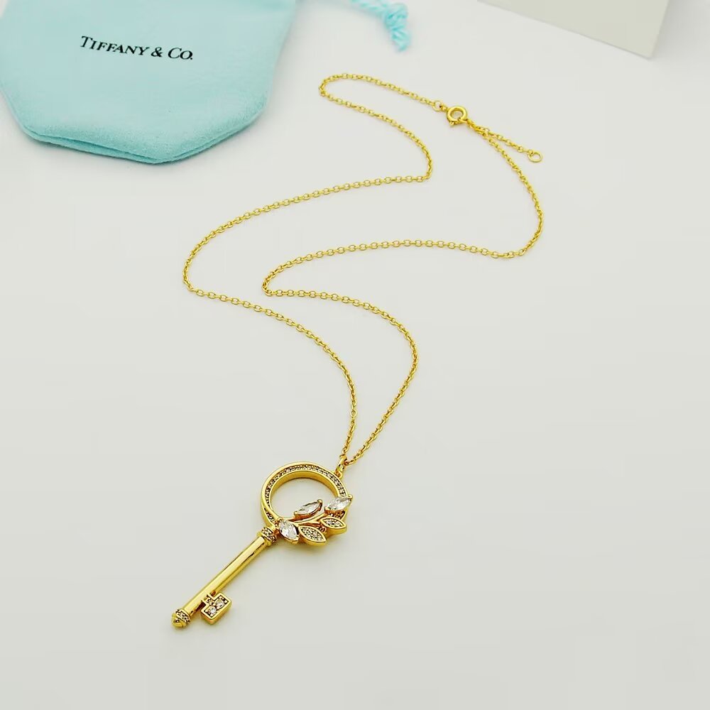 Tiffany & Co.  Diamond Vine Circle Key In Platinum - FashionPlug
