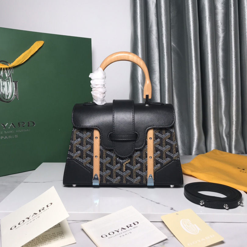 Goyard Goyardine Structure Mini Saigon Black  （ 20-14.5-9cm） - FashionPlug