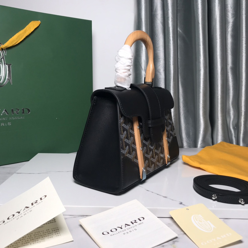 Goyard Goyardine Structure Mini Saigon Black  （ 20-14.5-9cm） - FashionPlug
