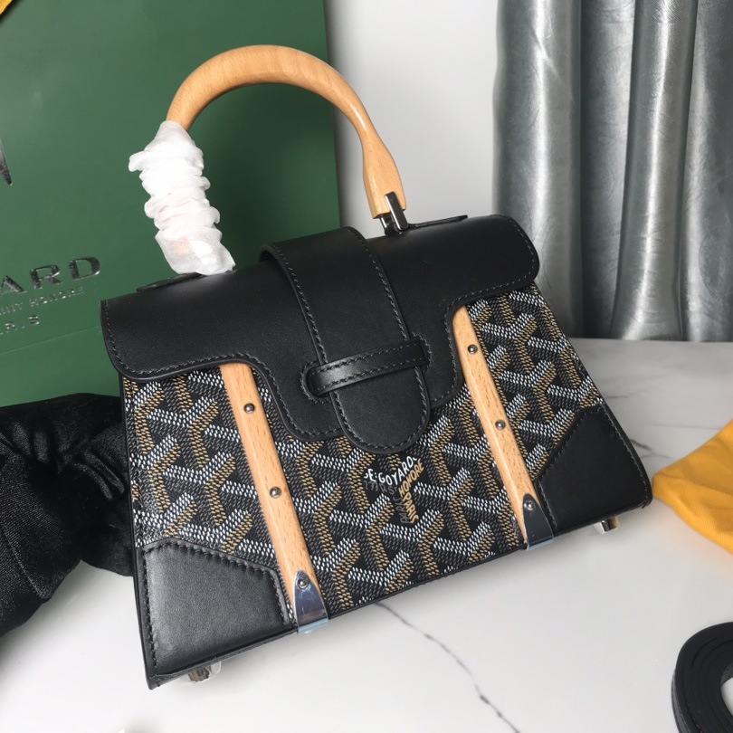 Goyard Goyardine Structure Mini Saigon Black  （ 20-14.5-9cm） - FashionPlug