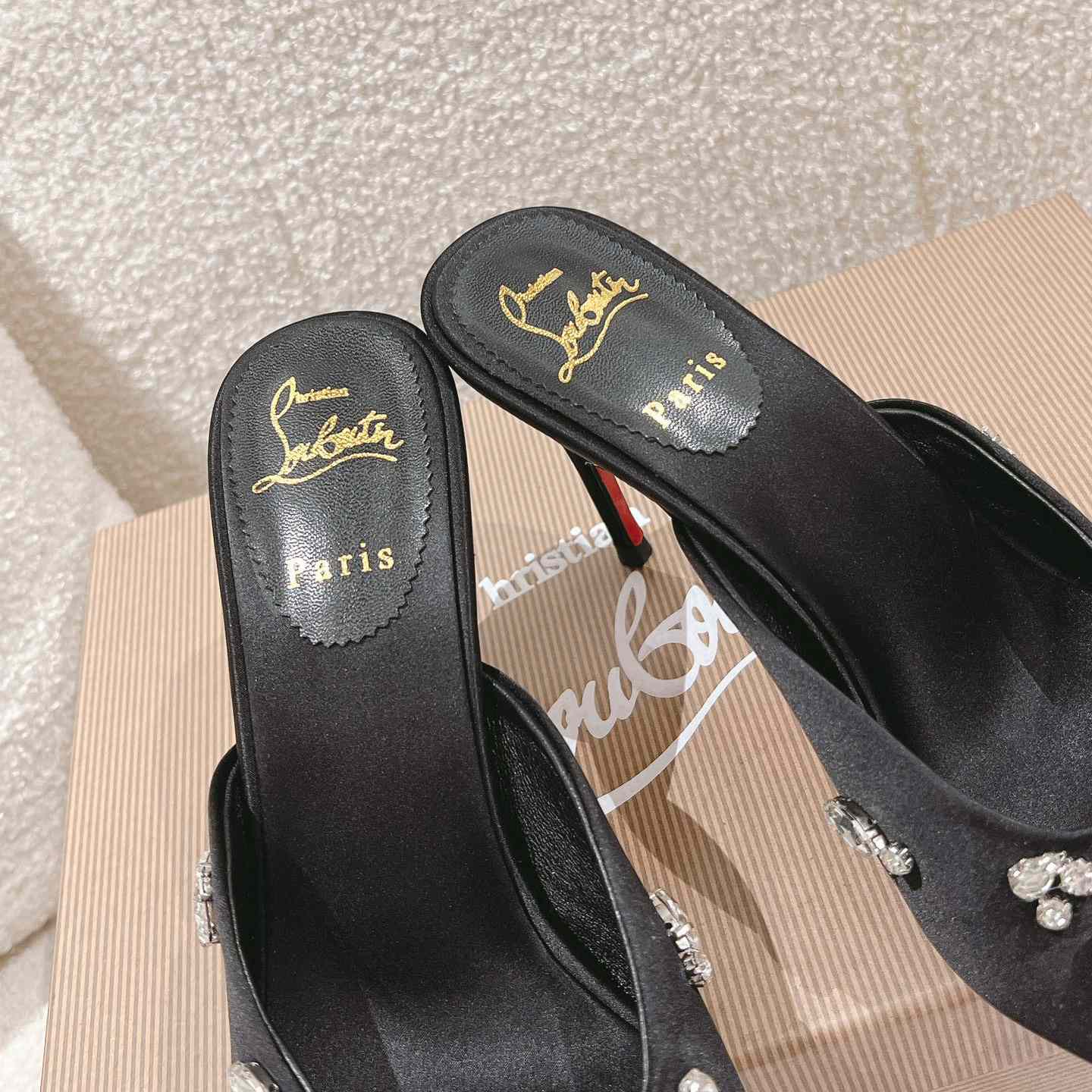 Christian Louboutin Degraqueen 85mm Satin Mules - FashionPlug