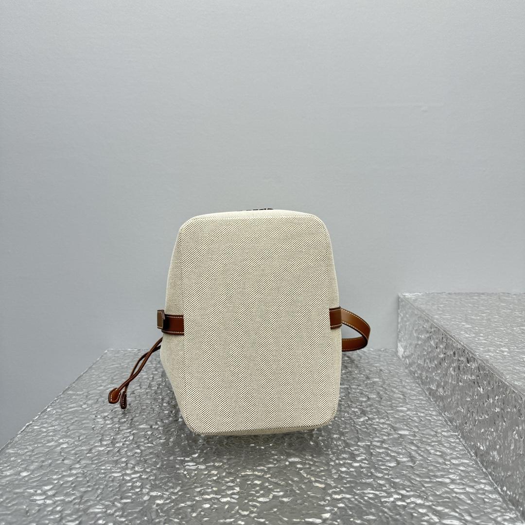 Miu Miu Canvas And Leather Bucket Bag - FashionPlug