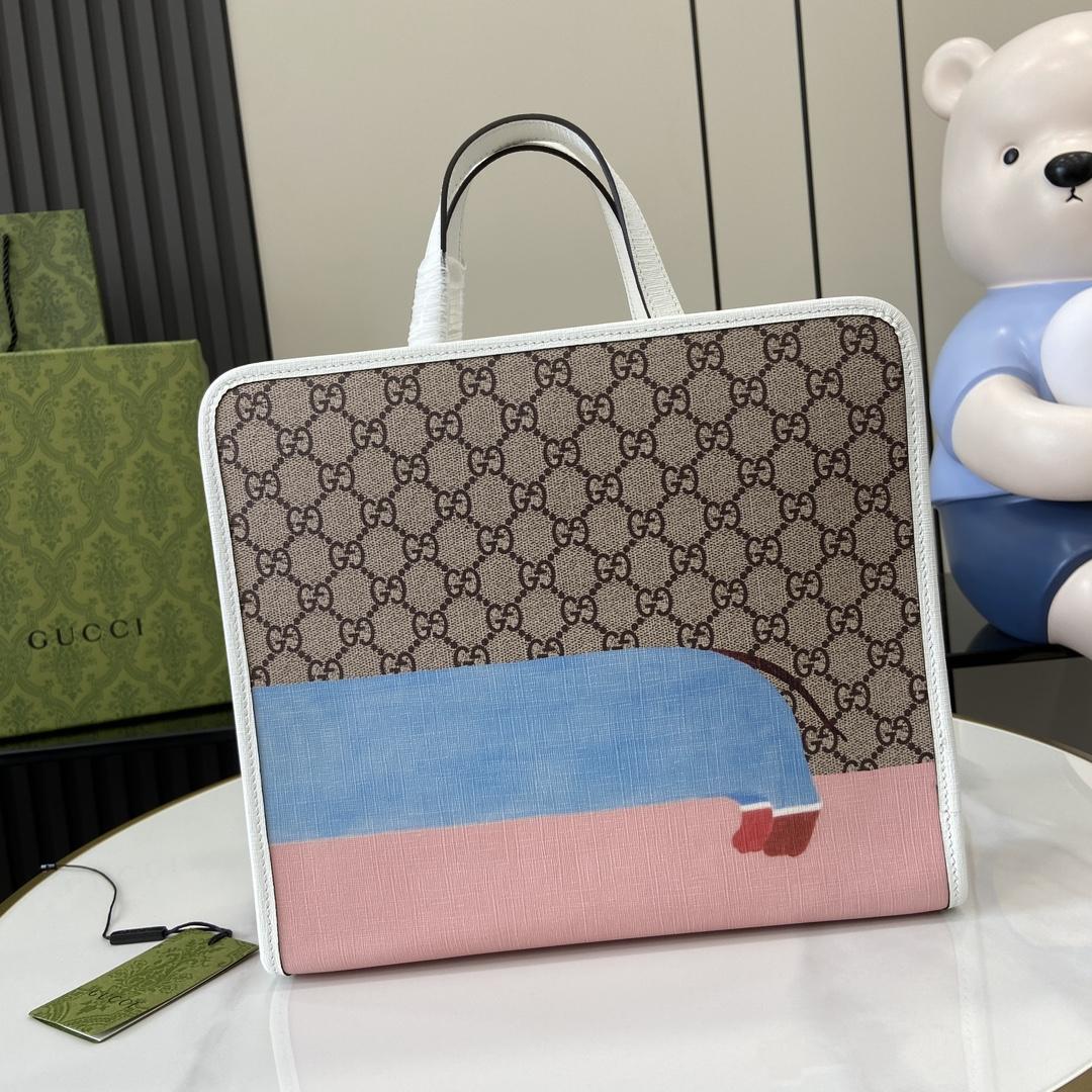 Gucci Children's Dog Print Tote Bag - FashionPlug