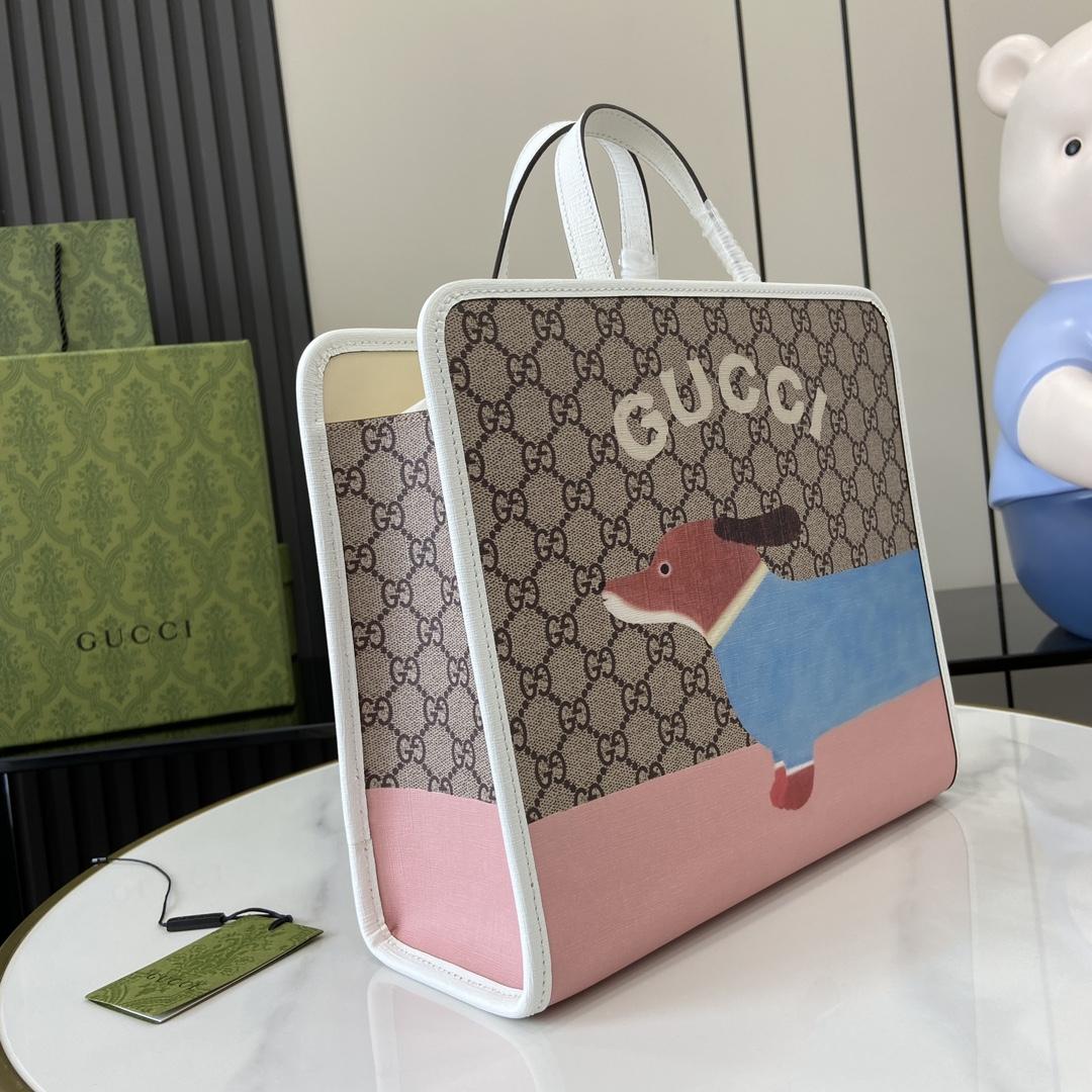 Gucci Children's Dog Print Tote Bag - FashionPlug