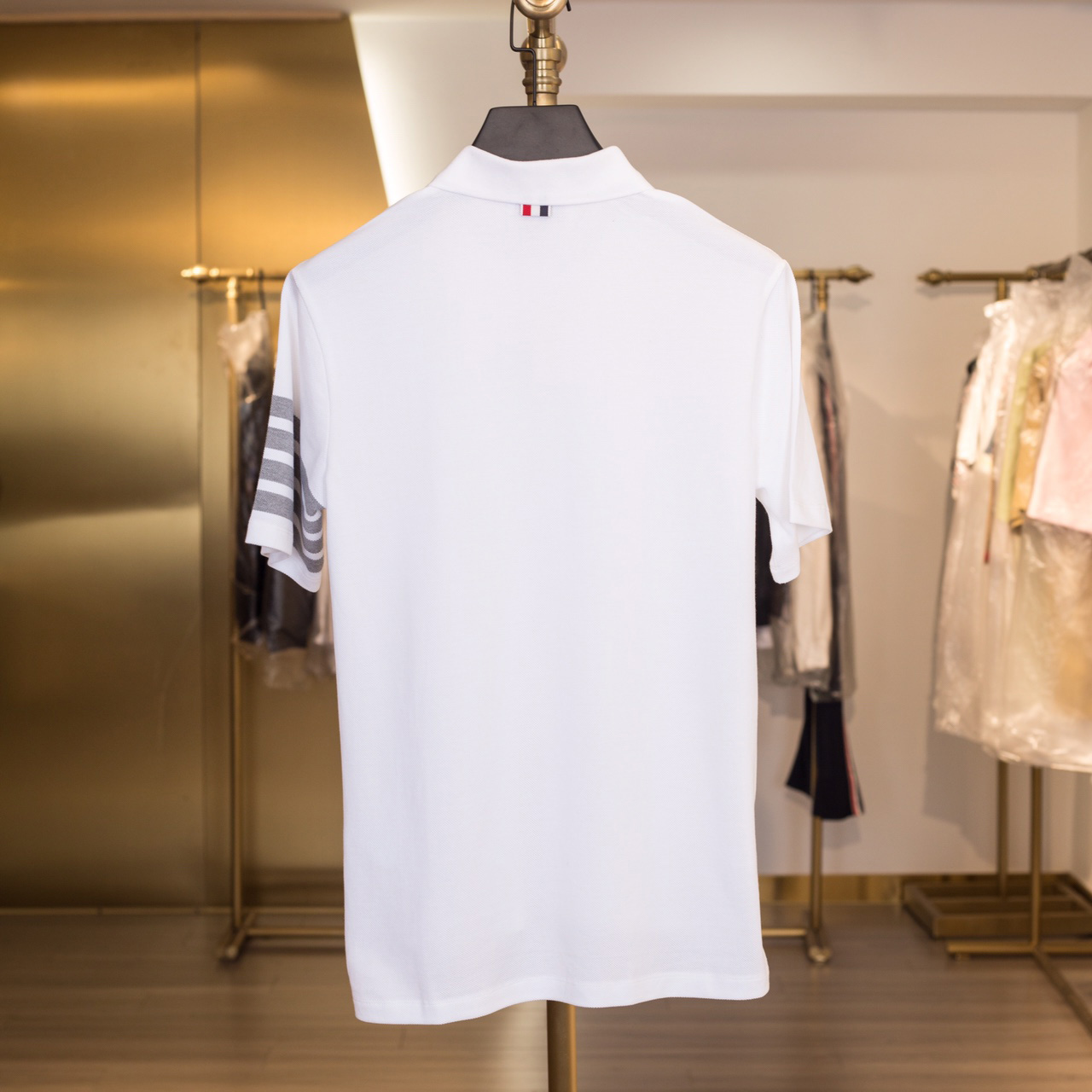 Thom Browne Classic Pique 4-Bar Short Sleeve Polo  2091 - FashionPlug