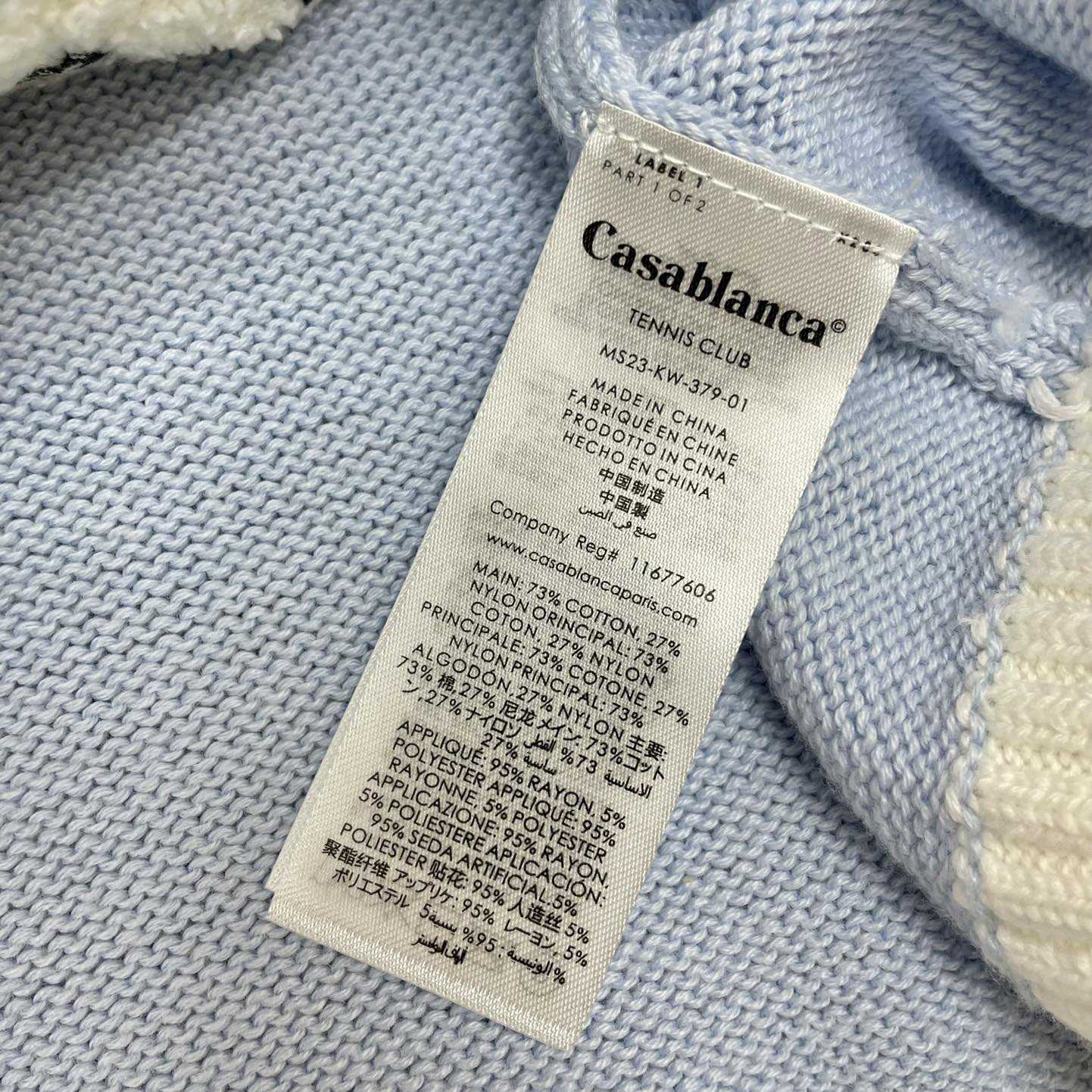 Casablanca Knit Logo Sweater 'Light Blue'    D0018 - FashionPlug