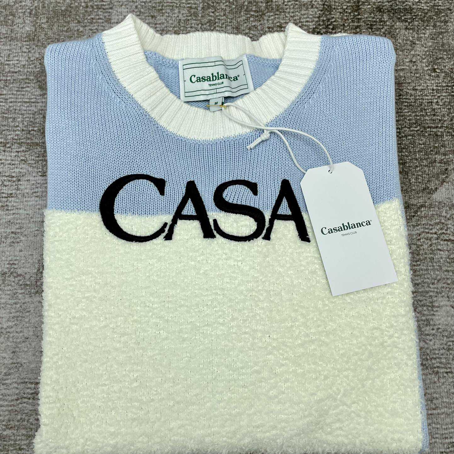 Casablanca Knit Logo Sweater 'Light Blue'    D0018 - FashionPlug