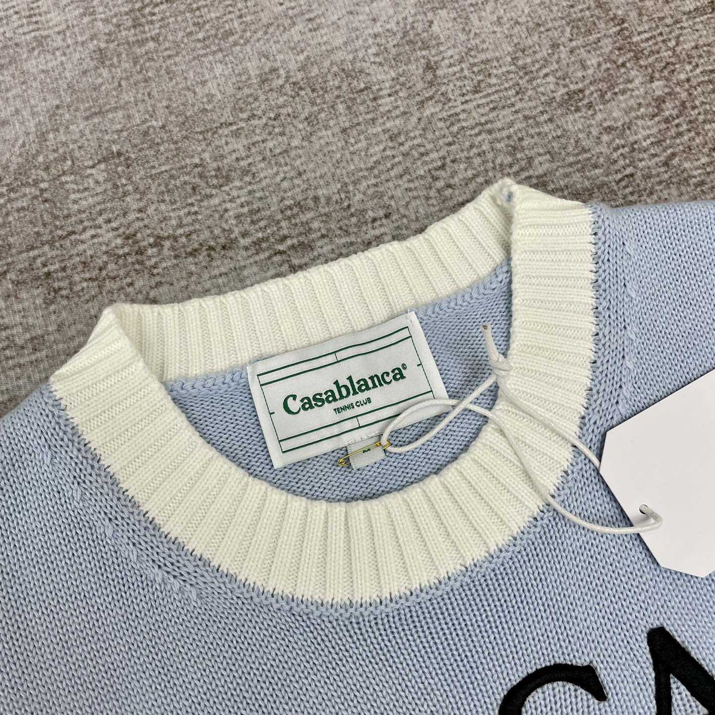 Casablanca Knit Logo Sweater 'Light Blue'    D0018 - FashionPlug