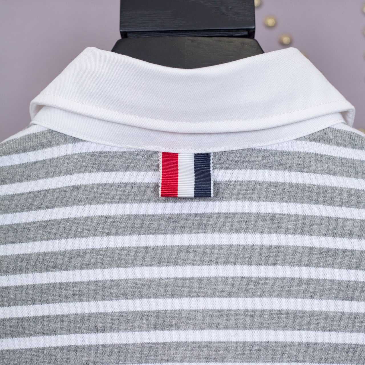 Thom Browne Striped Cotton-jersey Polo  1897 - FashionPlug