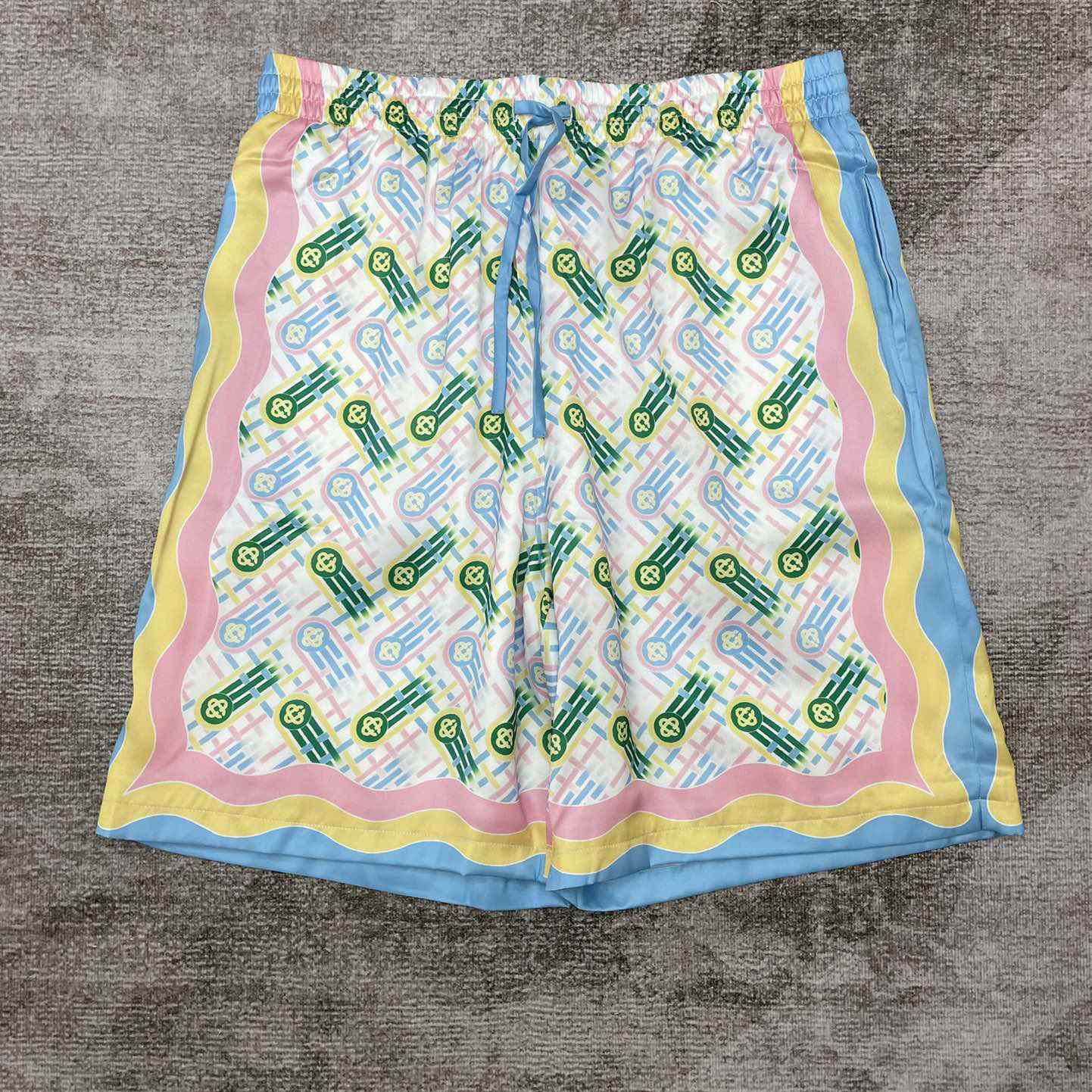 Casablanca Printed Silk Shorts 'Ping Pong Print'    CA3466 - FashionPlug