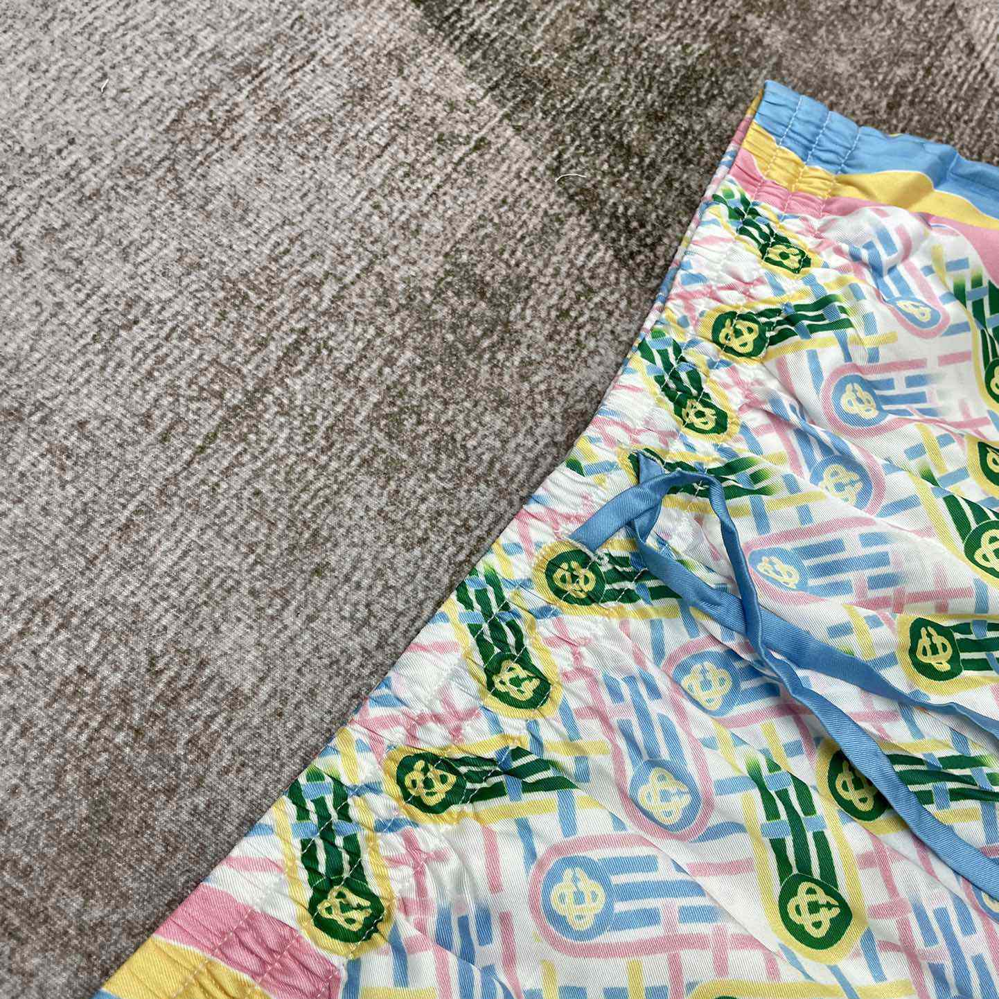 Casablanca Printed Silk Shorts 'Ping Pong Print'    CA3466 - FashionPlug