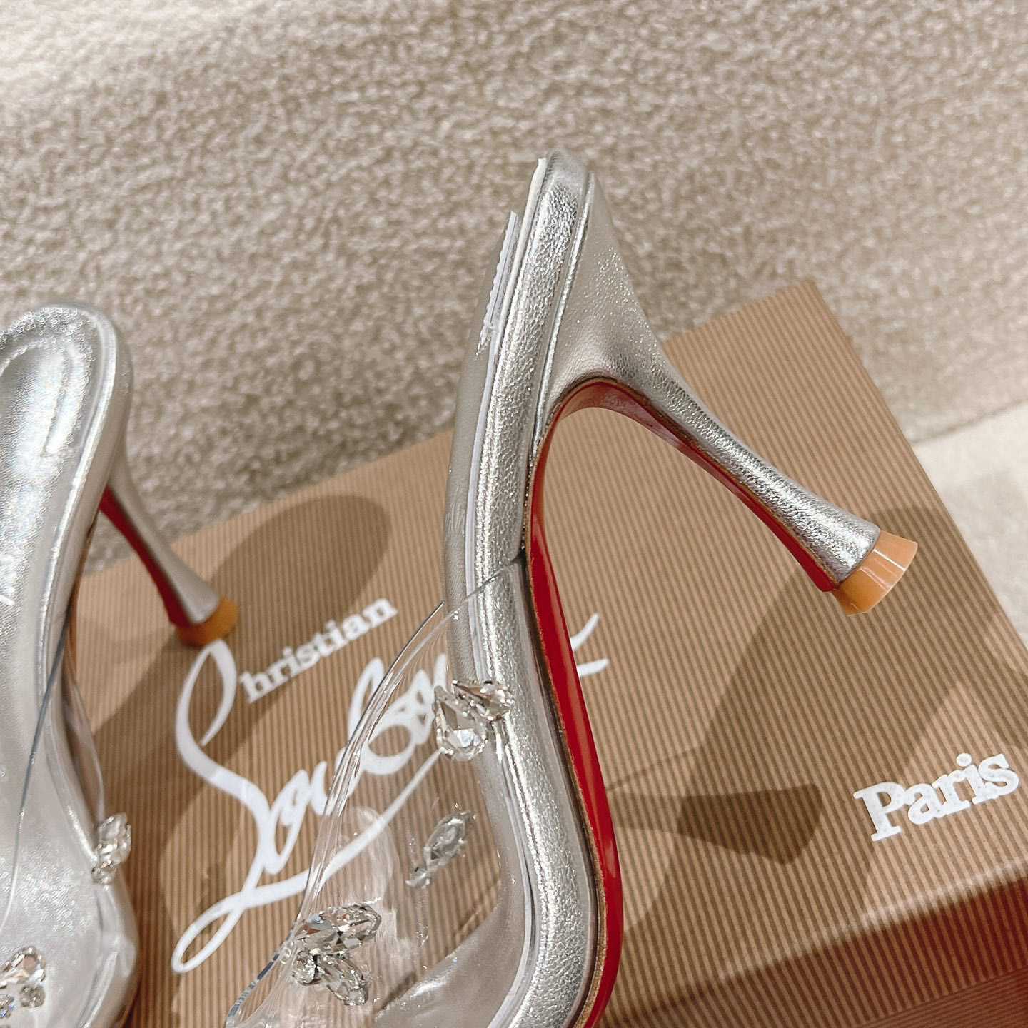 Christian Louboutin Degraqueen 85mm Crystal-embellished Mules - FashionPlug
