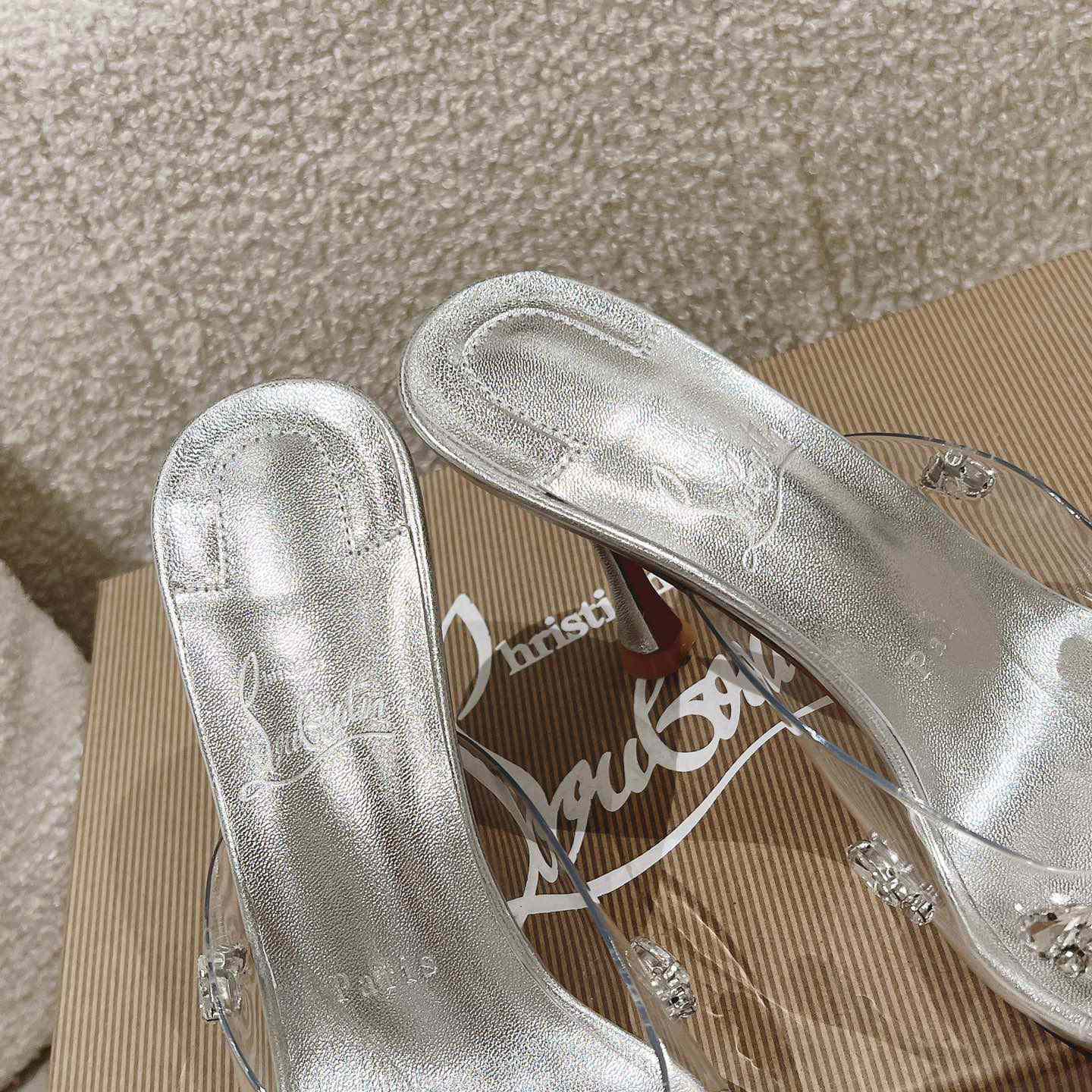 Christian Louboutin Degraqueen 85mm Crystal-embellished Mules - FashionPlug