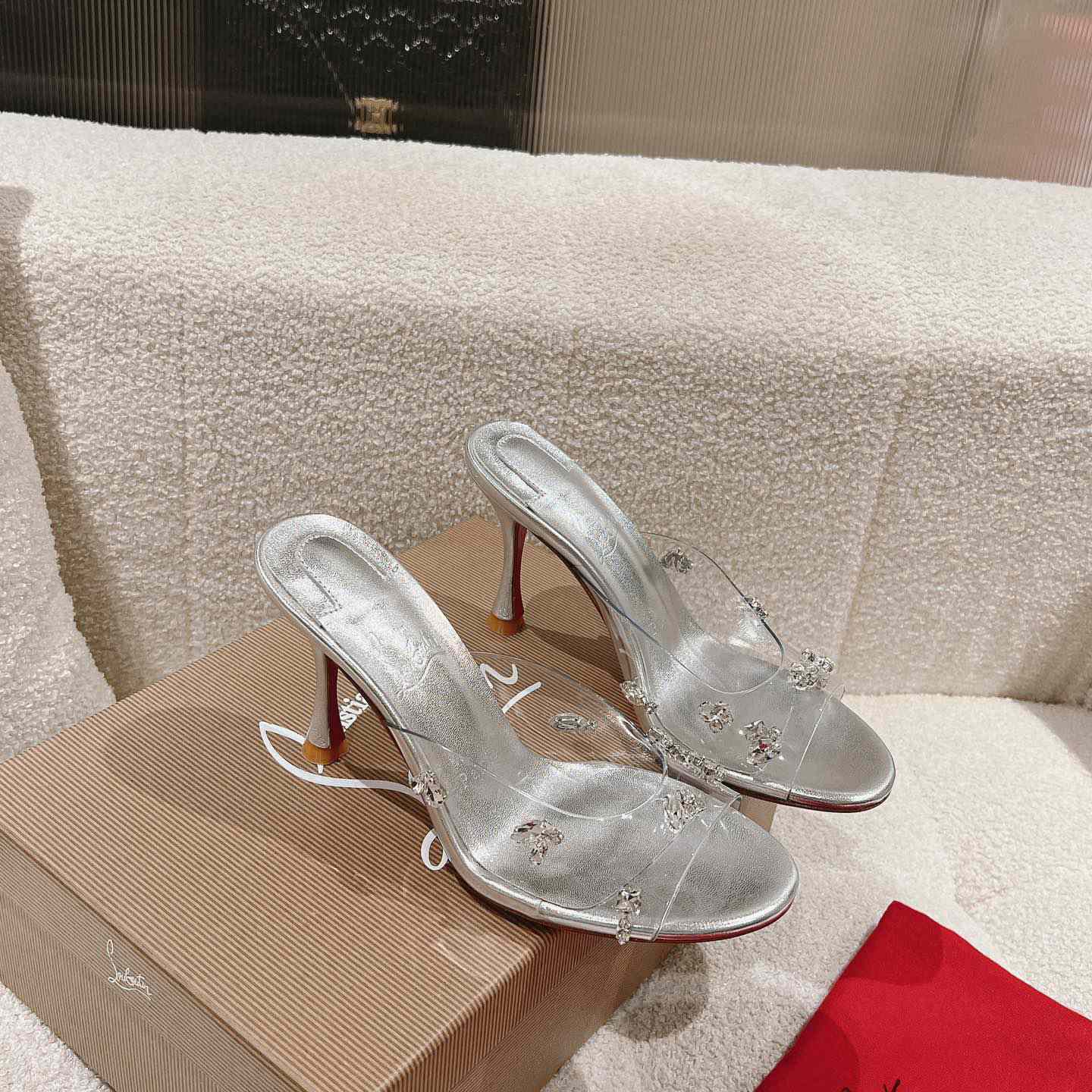 Christian Louboutin Degraqueen 85mm Crystal-embellished Mules - FashionPlug