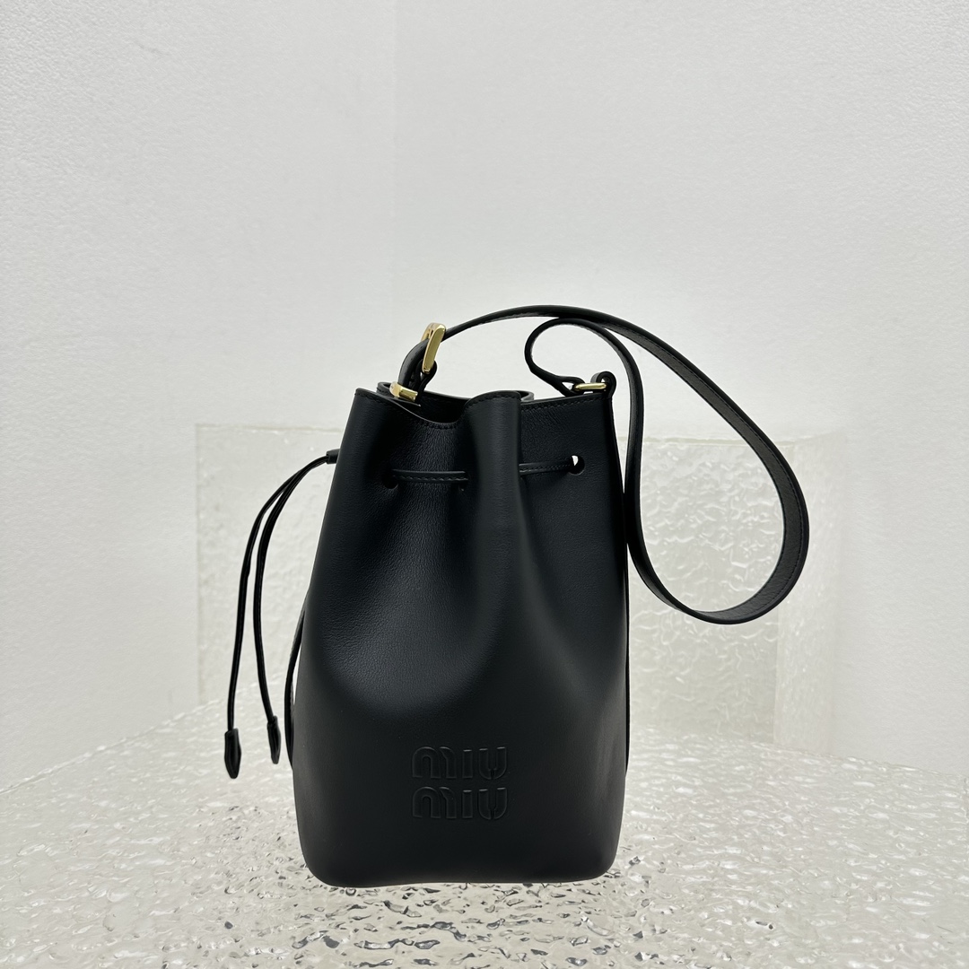 Miu Miu Leather Bucket Bag - FashionPlug
