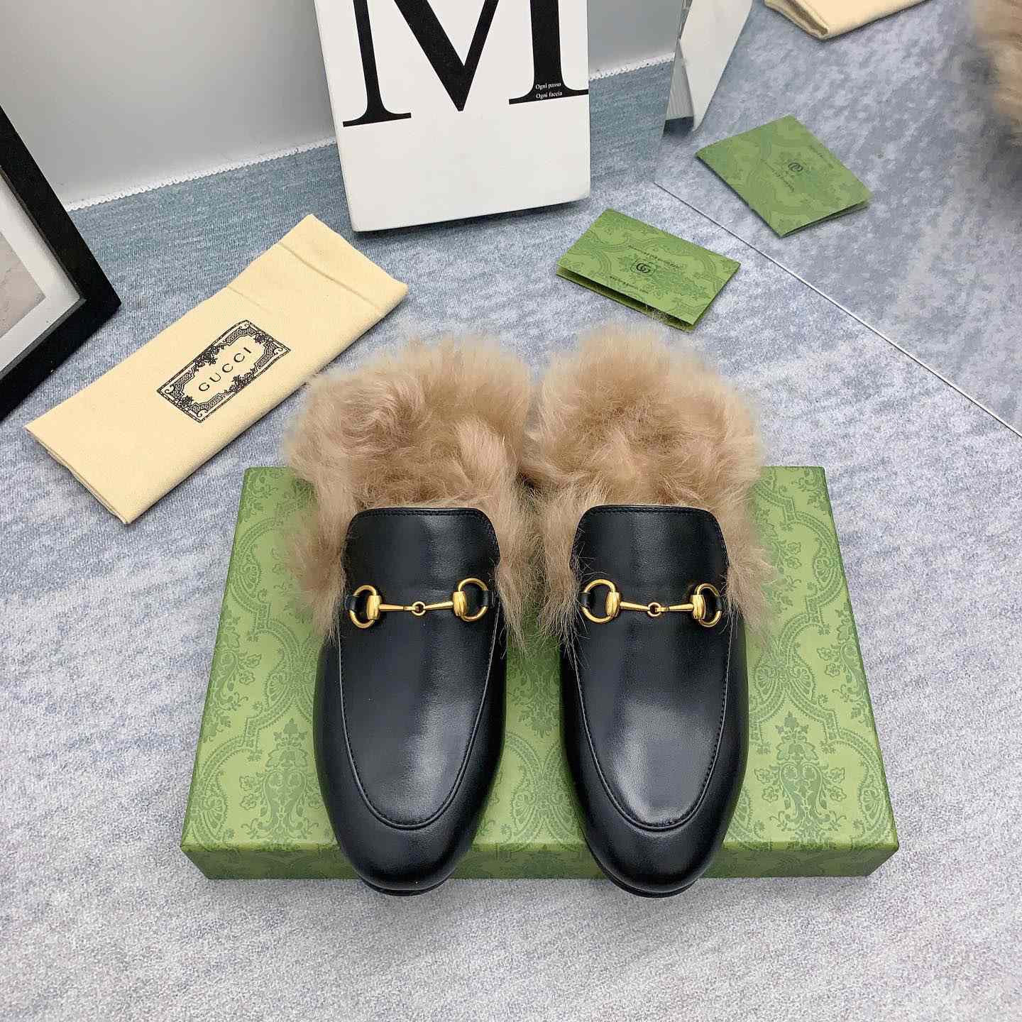 Gucci Fur Loafers - FashionPlug