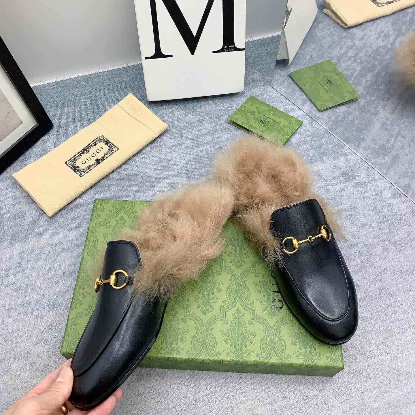 Gucci Fur Loafers - FashionPlug