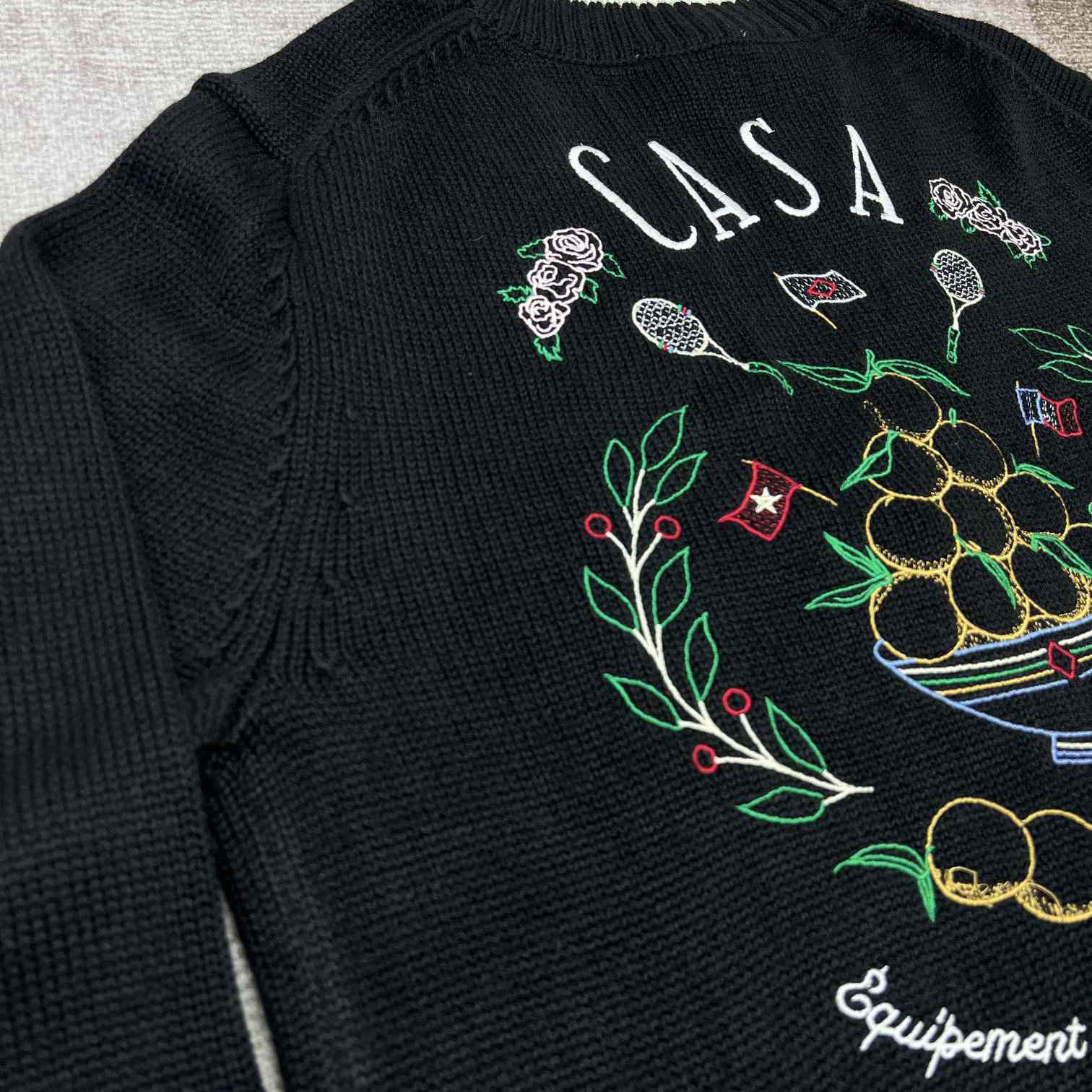 Casablanca Logo-embroidered V-neck Cardigan   D0026 - FashionPlug