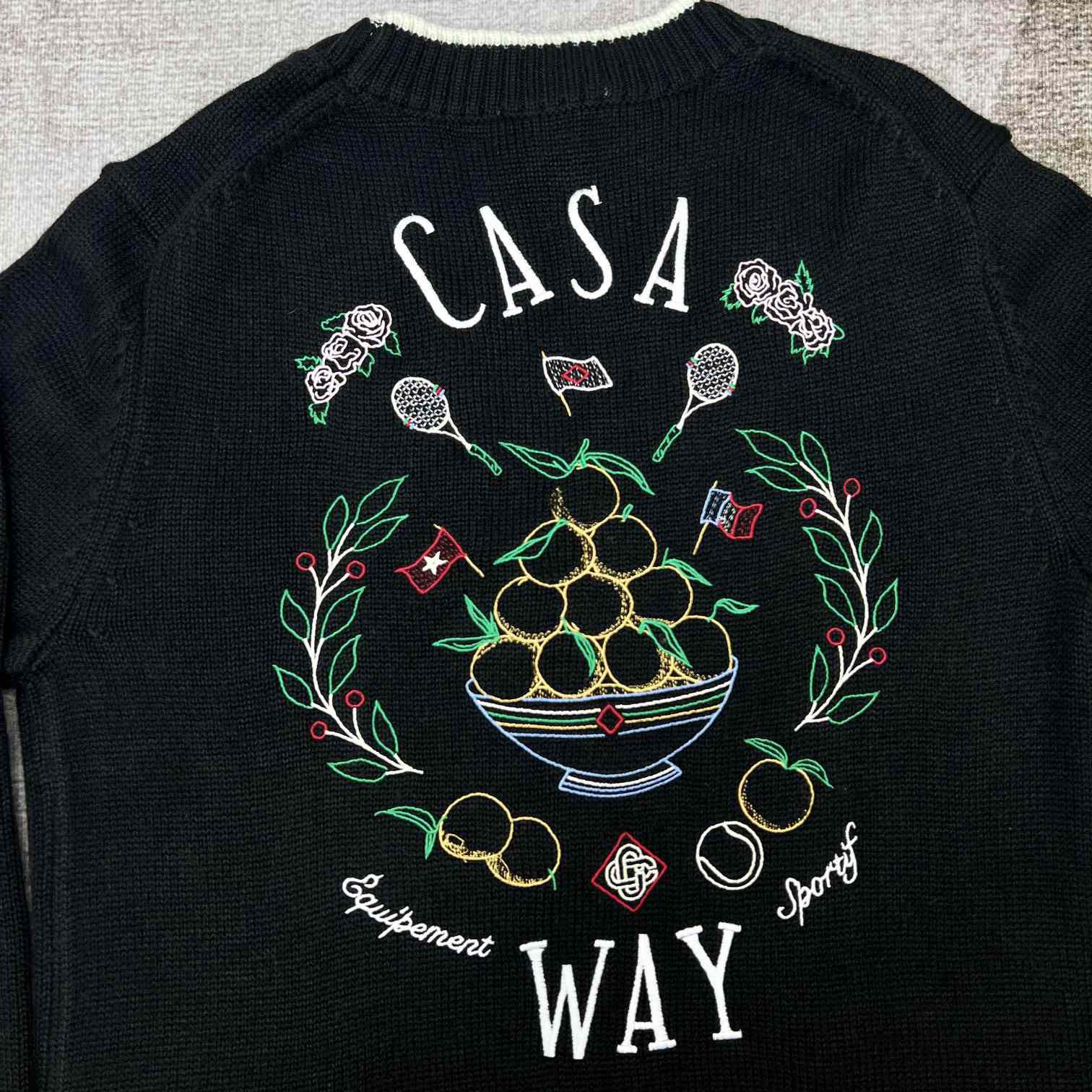 Casablanca Logo-embroidered V-neck Cardigan   D0026 - FashionPlug